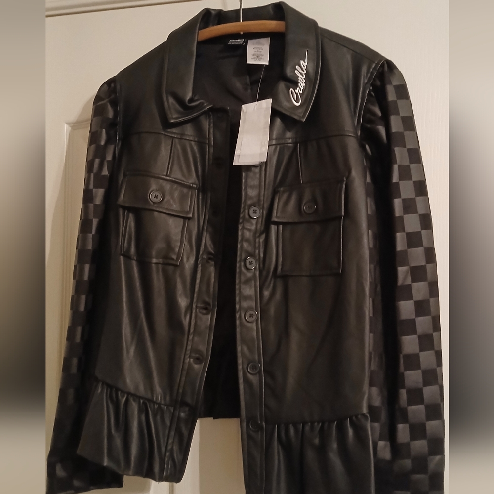 Disney Cruella button-up faux-leather jacket